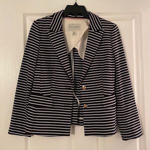 Banana Republic Striped Navy/White Nautical Knit Blazer, Size 4P